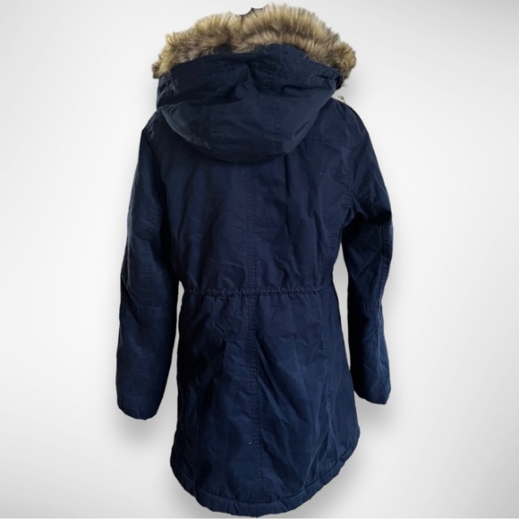 GAP Women’s Navy Anorak Sherpa Lined Utility Jacket Medium |‎ EUC - Picture 4 of 10